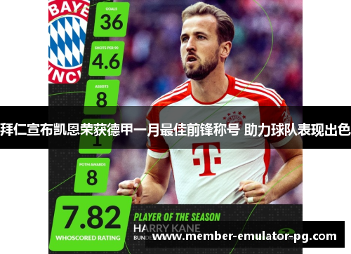 拜仁宣布凯恩荣获德甲一月最佳前锋称号 助力球队表现出色